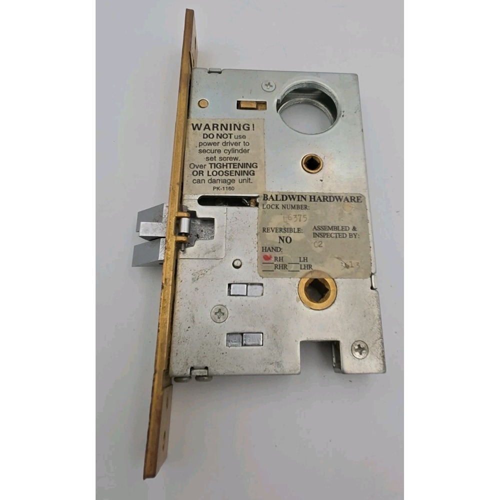 Baldwin Mortise Lock 6375.260.R Right Handed Gold Entrance Door Hardware NOS